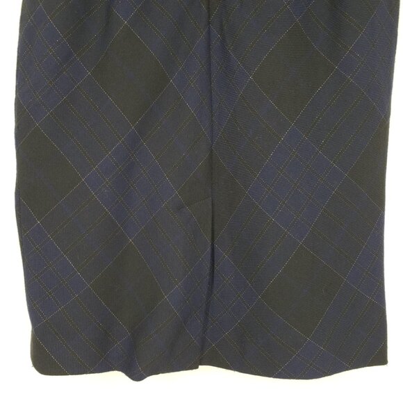 3/$25 Banana Republic Metallic Plaid Pencil Skirt 4 Work Career Navy Blue Black - Picture 8 of 9